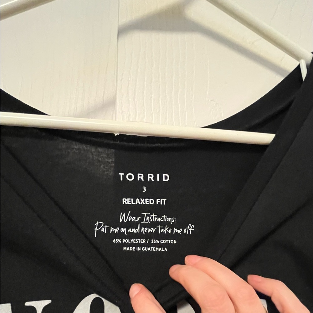 torrid Crop Black Graphic 'NOPE' Short Sleeve Tee - Picture 2 of 3